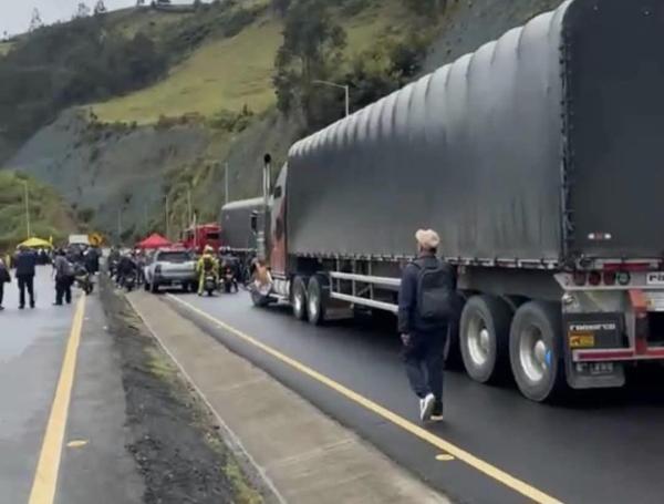 Bloqueo en vía Panamericana, en Nariño.