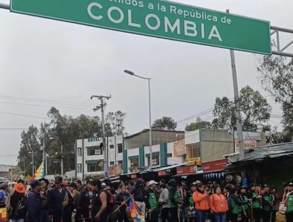 Bloqueo en la frontera entre Colombia y Ecuador.