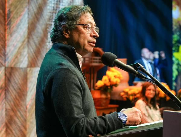 El presidente Gustavo Petro en la presentación de parte de su nuevo gabinete.