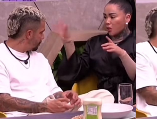 Andrés Altafulla y Yina Calderón durante la confrontación de la creadora de contenido.