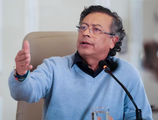 El presidente Gustavo Petro durante el consejo de ministros.