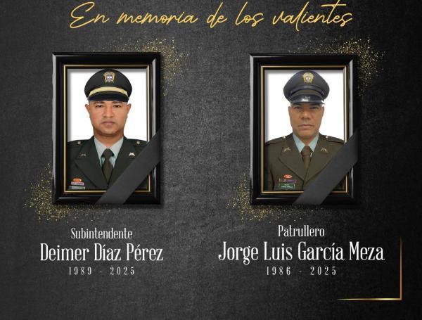 Policías asesinados en Antioquia