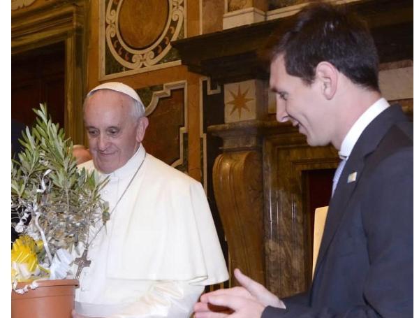 Lionel Messi y el papa