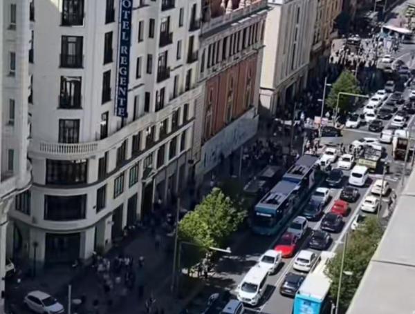 La Gran Vía de Madrid en estos momentos.