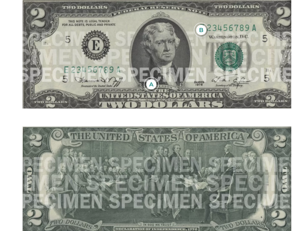 billete de dos dólares con gran valor en el mercado de coleccionistas.