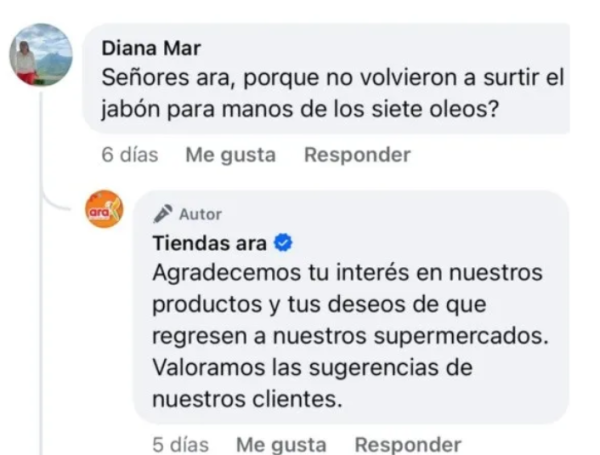 La respuesta de tiendas Ara.