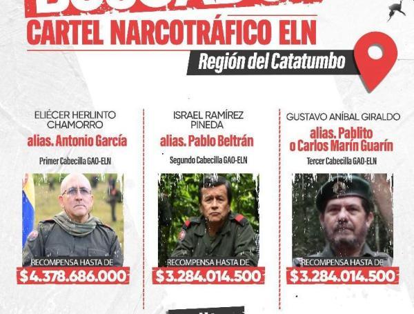 Cartel de la búsqueda del Eln.