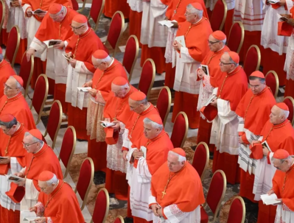 Cardenales durante el funeral del papa Francisco.