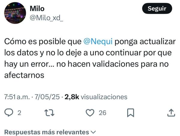 Este es uno de los reclamos que surgió por el inconveniente.