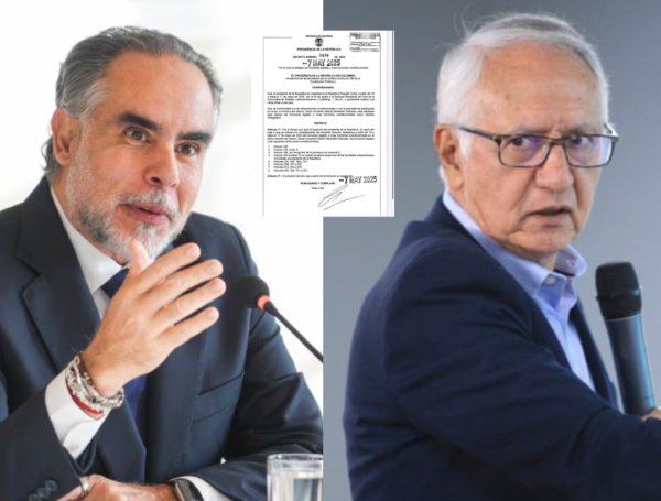 Los ministros Armando Benedetti y Guillermo Alfonso Jaramillo.