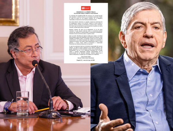 El presidente Gustavo Petro y el expresidente César Gaviria.