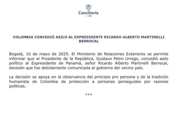 Comunicado Cancillería.