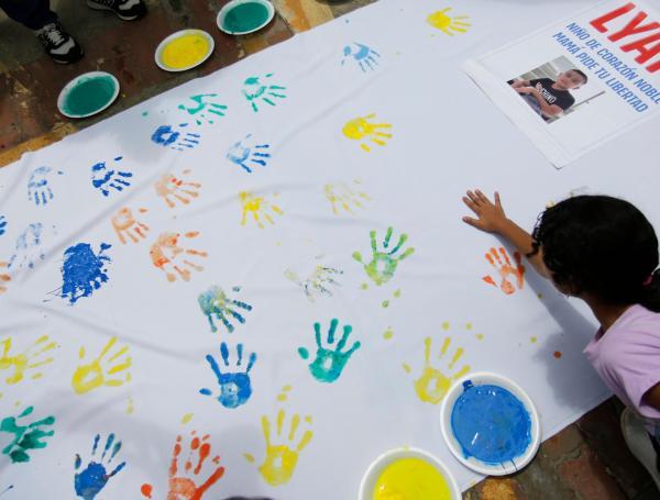 Manifestación en Jamundí, clamando por la liberación del niño.