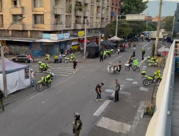 Operativo de control y seguridad en el centro de Medellín.