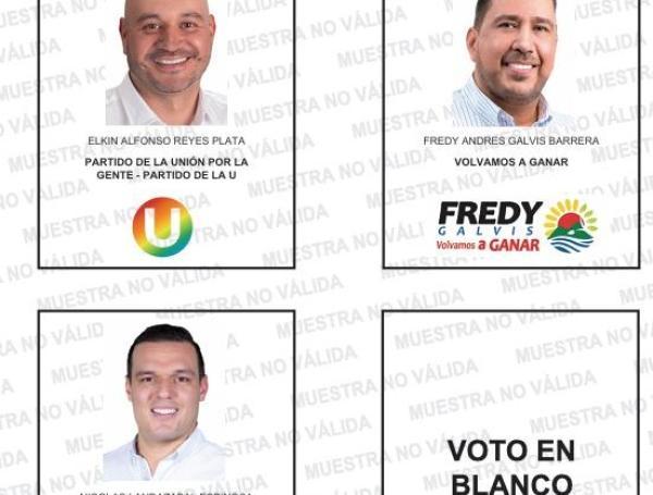 Cartón de votación para este 18 de mayo en Oiba