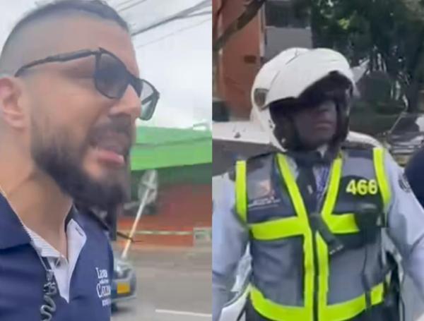 Sujeto que lanzó insultos a agente de tránsito en Cali
