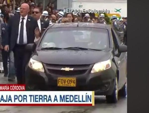 El vehículo que transportó al papa Francisco