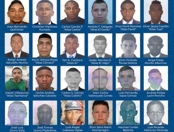 El cartel de los más buscados en Cali.