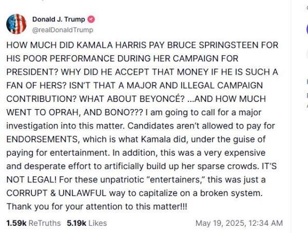Donald Trump en su red social Truthsocial.