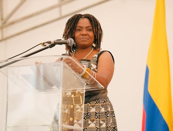 La vicepresidenta Francia Márquez en el foro sobre economía de los pueblos afro.