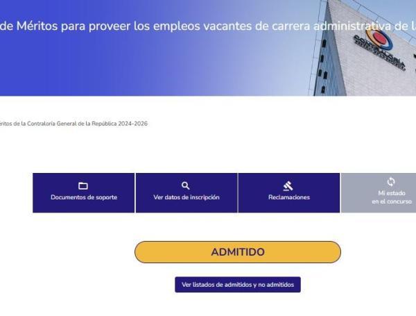 Listado de admitidos del concurso de la Contraloría.