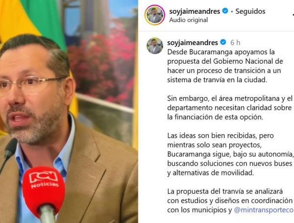 Jaime Beltrán aprueba idea de construir el Tranvía