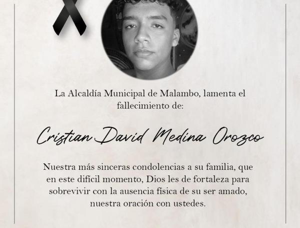 Alcaldía de Malambo lamentó muerte de uno de los jóvenes.