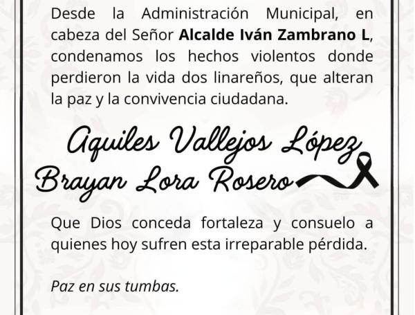 Rechazan asesinatos y violencia en Nariño.