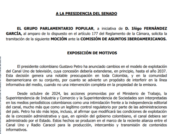 Partido Popular de España alerta por ‘atentado a la Libertad de Prensa’ en caso de la SIC contra el Canal 1