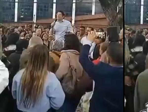 Momento del video del atentado de Miguel Uribe Turbay Foto:Difusión en redes sociales
