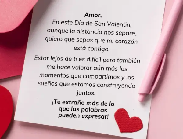 Idea de escrito para amor a distancia.