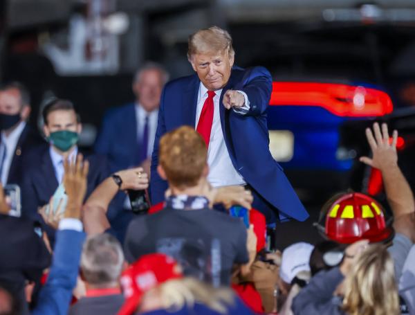 El presidente de EE. UU., Donald Trump, en un mitin en Georgia.