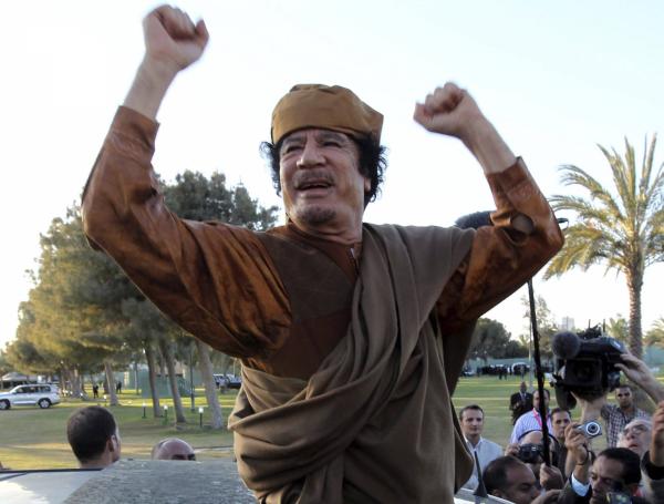Gadafi en abril del 2011, meses antes de su muerte.
