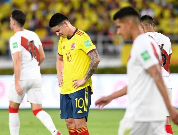 James Rodríguez
Perú ganó el encuentro 1-0 contra la selección Colombia, por el clasificatorio al mundial de Qatar 2022. 28 de enero 2022.