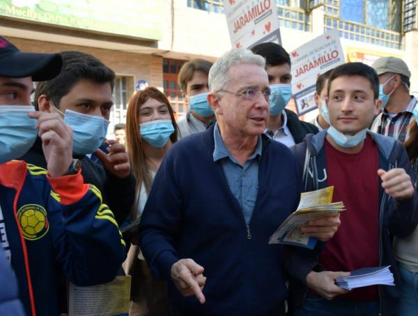 El expresidente Álvaro Uribe en Soacha