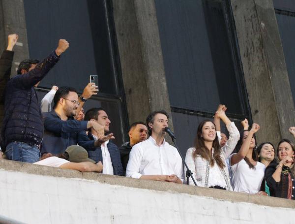 Daniel Quintero durante una manifestación en La Apujarra.