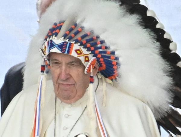 Papa Francisco en su visita a Canadá.