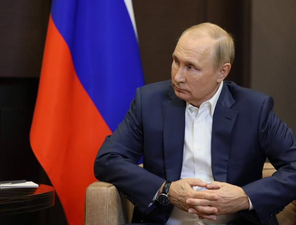 Russian President Vladimir Putin attends a meeting with his Belarus' counterpart in Sochi on September 26, 2022.