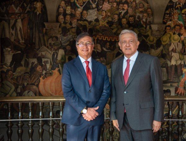 Presidentes Gustavo Petro (Colombia) y Andrés López Obrador (México).