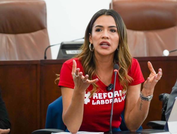 María Fernanda Carrascal durante la radicación de la ponencia,