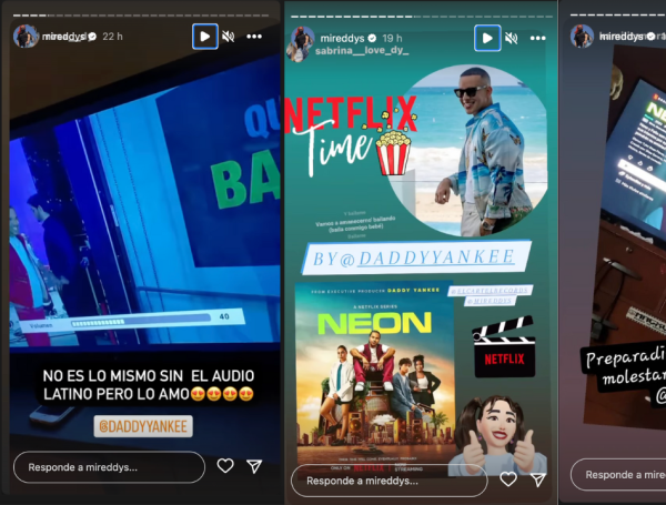 Historias de Instagram de Mireddys González, esposa de Daddy Yankee, muestran apoyo al artista.