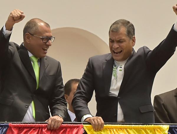El exvicepresidente de Ecuador Jorge Glas y el expresidente Rafael Correa.