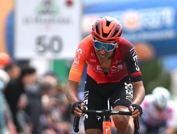 Egan  Bernal llegó de tercero en la quinta etapa de la Vuelta a Suiza 2024.