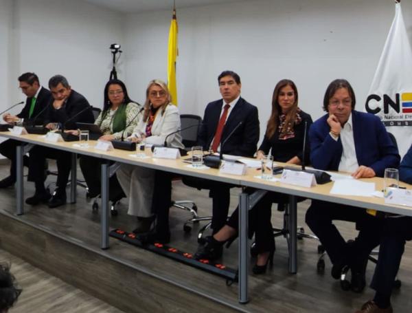 Los magistrados del Consejo Nacional Electoral (CNE).