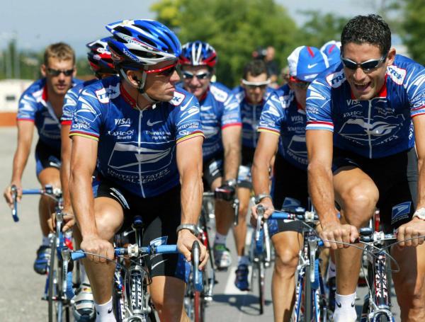 Lance Armstrong y George Hincapié