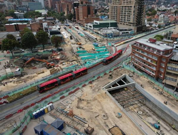 Obras del intercambiador vial de la calle 72 con Caracas