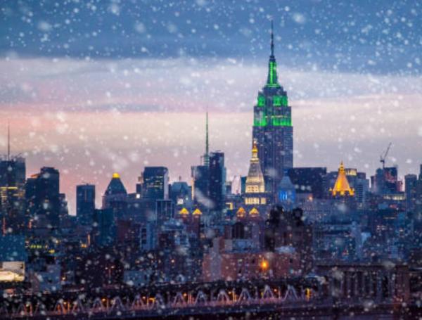 La ciudad de Nueva York bajo la nieve.