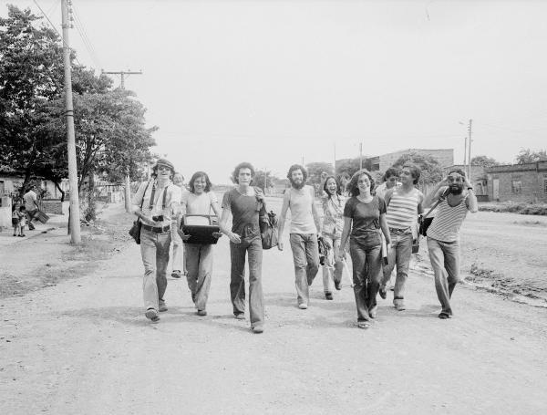 Foto del rodaje de Agarrando pueblo y, sin duda, la imagen más icónica de Caliwood.