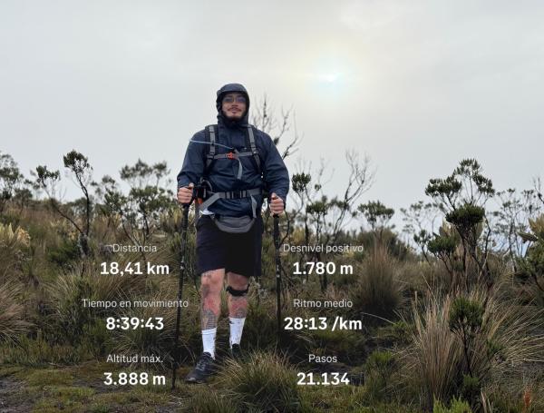 Kevin Bocanegra, fotografiado durante los primeros días de la excursión.