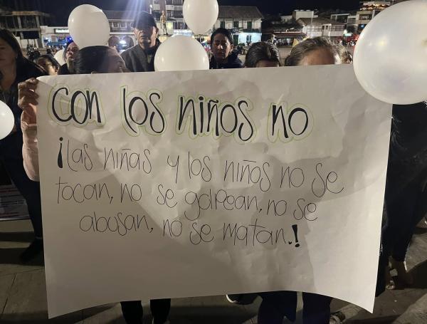 Marcha por la desaparición de la niña Laura Valentina Páez en Chiquinquirá.